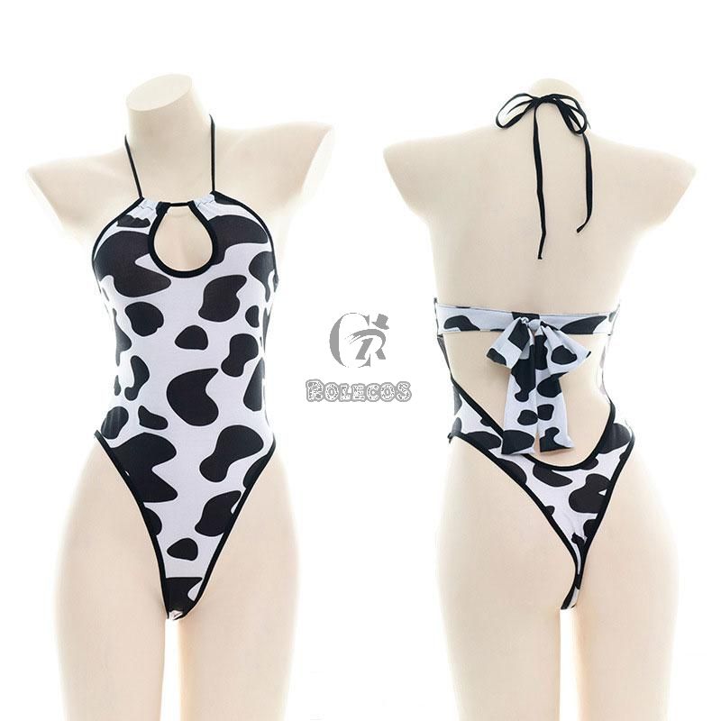 Cow Print Girl's Bodysuit Cosplay Costume