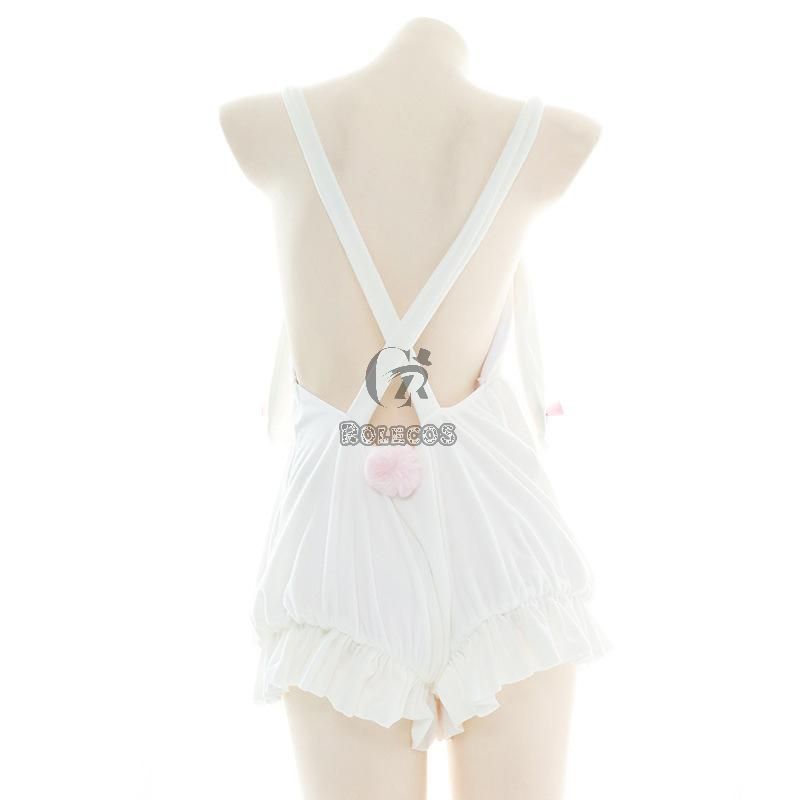 Crossover Backless Plush Rabbit Bodysuit Cosplay Costume