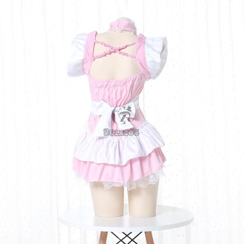 Cute Maid Pink Lingerie Cosplay Costume