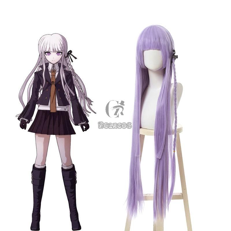 Danganronpa Kyouko Kirigiri  Purple Long  Cosplay Wigs 
