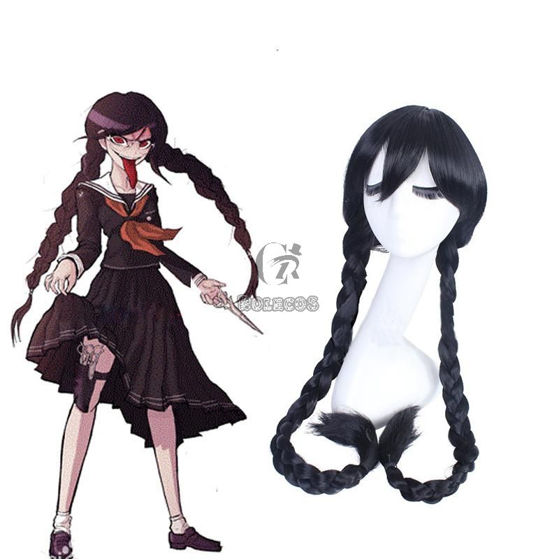 DanganRonpa Toko Hukawa Black Long Cosplay Wigs