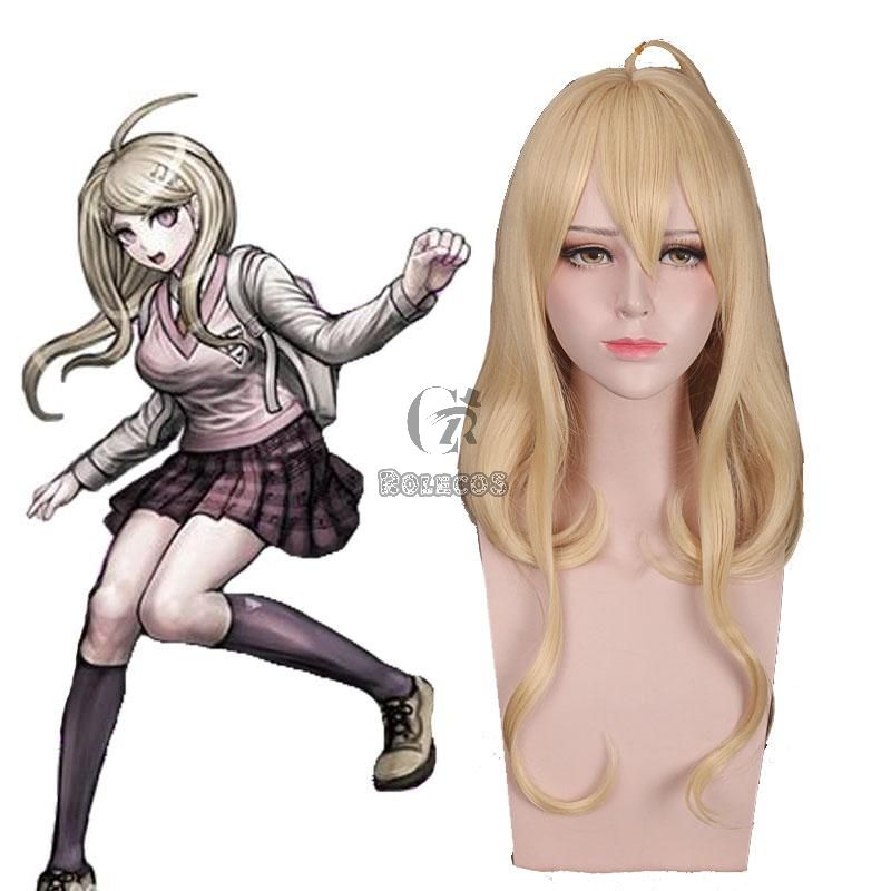 Danganronpa V3 Akamatsu kaede Blonde Long Cosplay Wigs