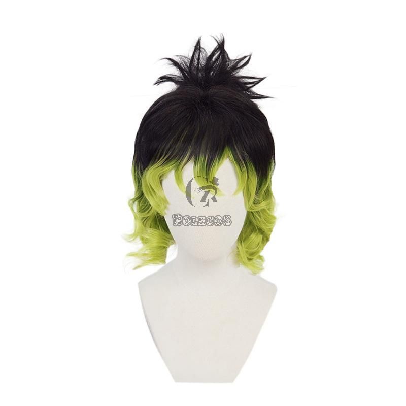 Demon Slayer Kimetsu no Yaiba Giyuutarou Dark Mixed Green Short Cosplay Wigs
