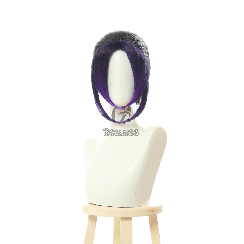 Demon Slayer Kochou Shinobu Short Purple Gradient Color Cosplay Wigs