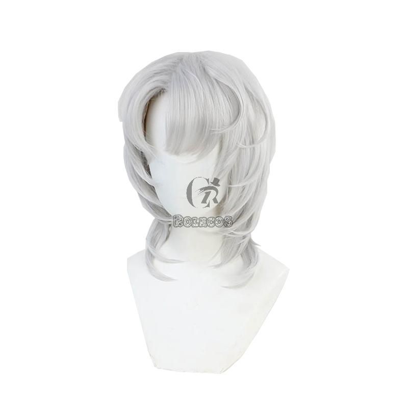 Demon Slayer Rui Silver Curly Long Cosplay Wigs