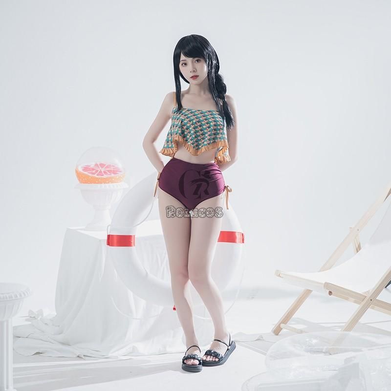 Demon Slayer Tomioka Giyuu Swimsuit Two Piece Bathing Suit Cosplay Costume