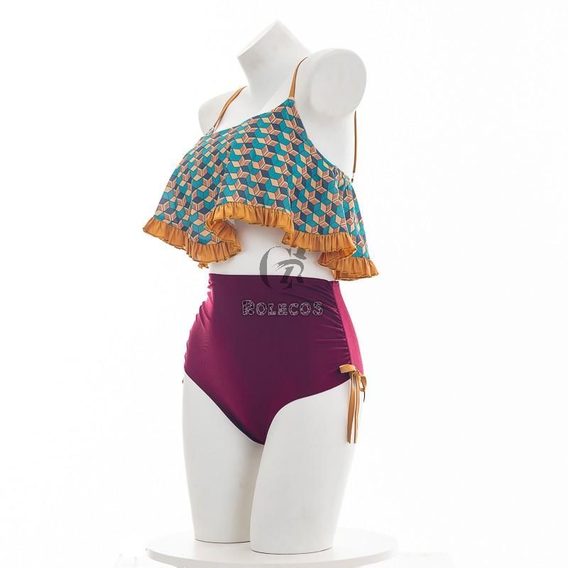 Demon Slayer Tomioka Giyuu Swimsuit Two Piece Bathing Suit Cosplay Costume