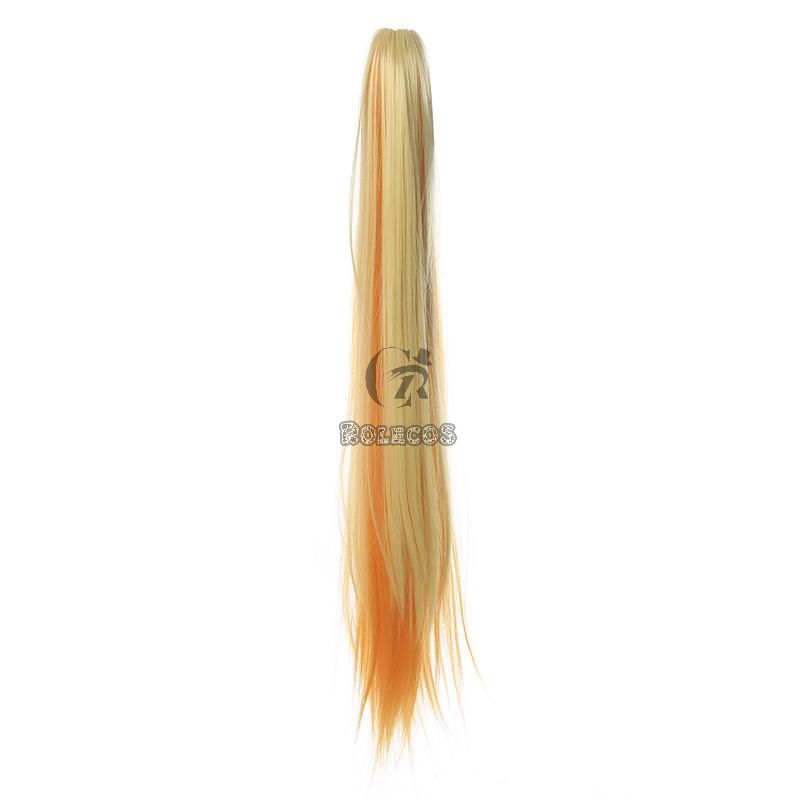 Demon Slayer Zenitsu Agatsuma Female Blonde Long Ponytail Cosplay Wigs