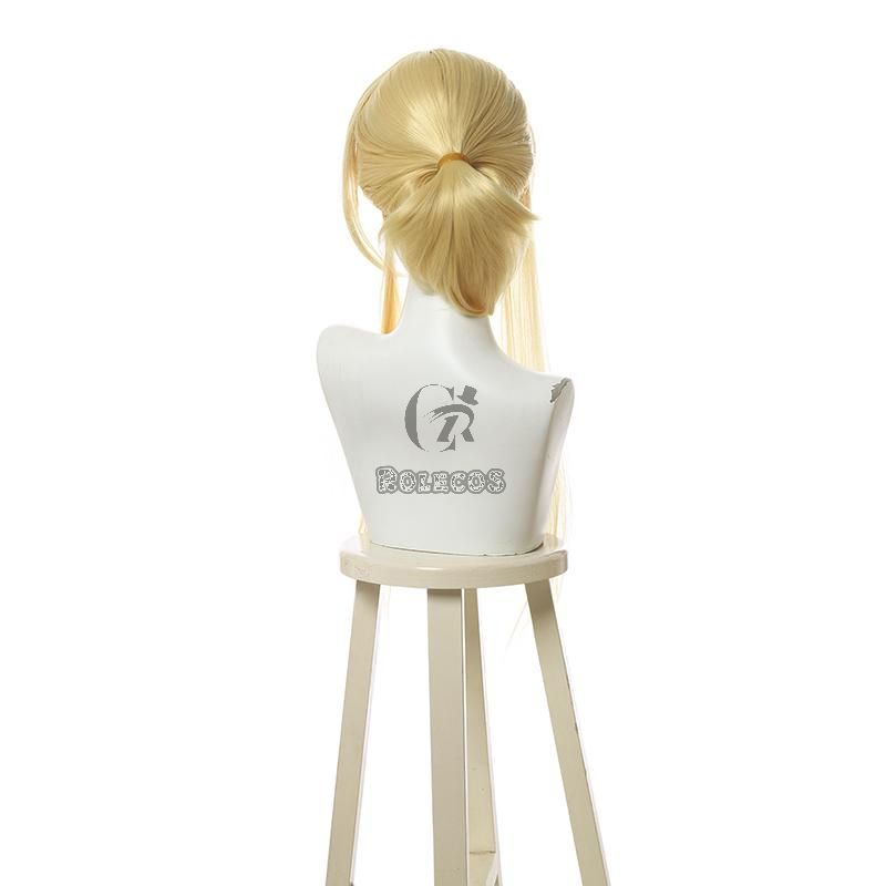 Demon Slayer Zenitsu Agatsuma Female Blonde Long Ponytail Cosplay Wigs