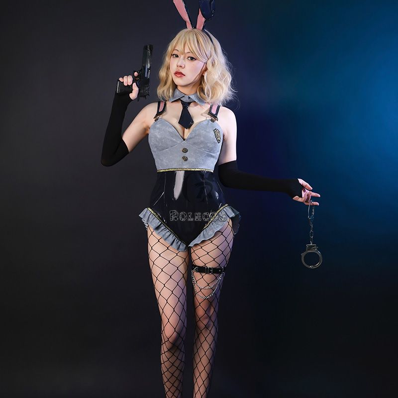 Denim Uniform Bunny Girl Cosplay Costume