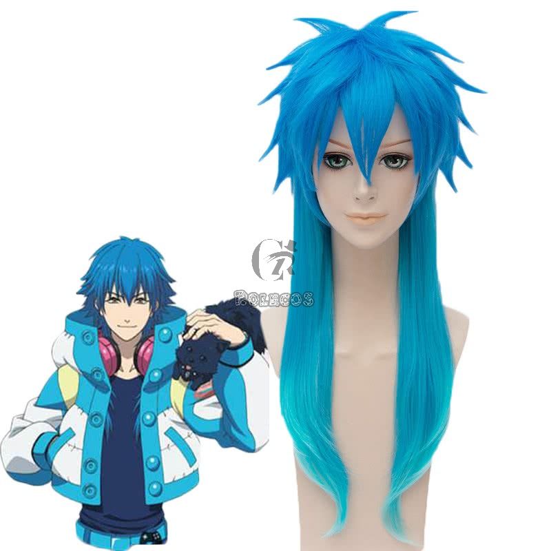 Dramatical Murder Seragaki Aoba Anime Blue Long Cosplay Wigs