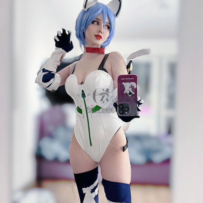EVA Rei Cat White Cosplay Costume