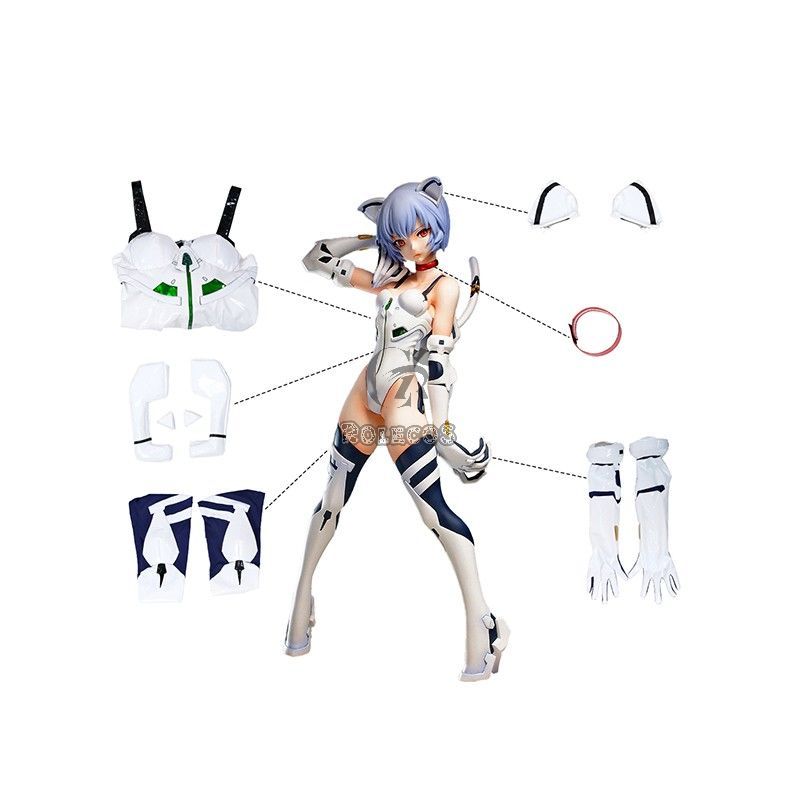 EVA Rei Cat White Cosplay Costume