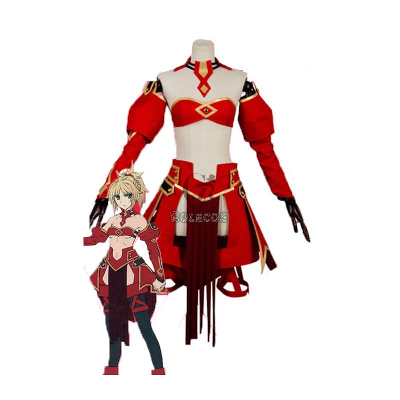 Fate/Apocrypha Aka no Saber Red Anime Cosplay Costumes