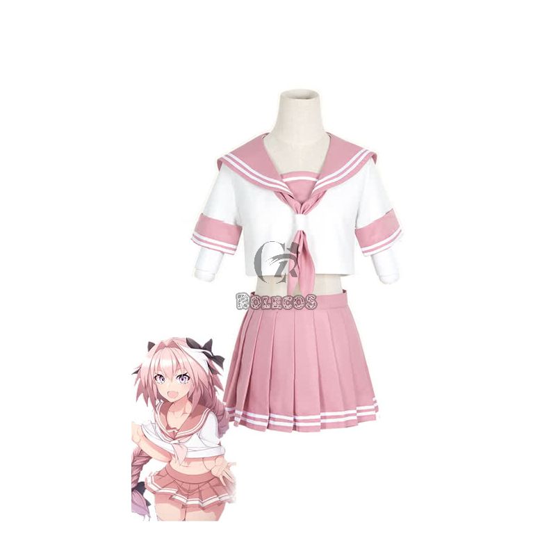 Fate/Apocrypha Fate Grand Order FGO Astolfo Pink Uniform Cosplay Costumes