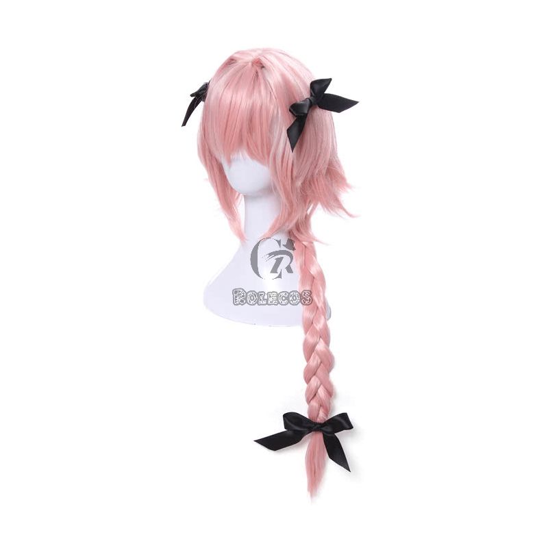 Fate Apocrypha Astolfo Pink Long Braid Cosplay Wigs 