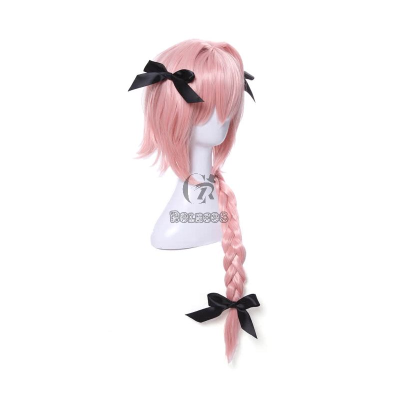 Fate Apocrypha Astolfo Pink Long Braid Cosplay Wigs 