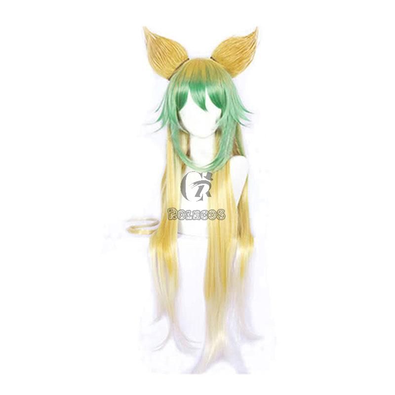 Fate Apocrypha Atalanta Yellow Mixed Green Cosplay Wigs With Ear 