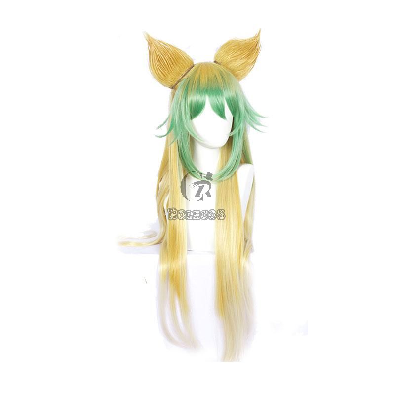 Fate Apocrypha Atalanta Yellow Mixed Green Cosplay Wigs With Ear 