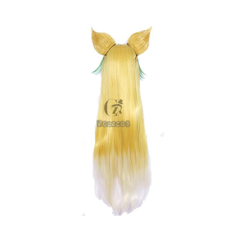 Fate Apocrypha Atalanta Yellow Mixed Green Cosplay Wigs With Ear 