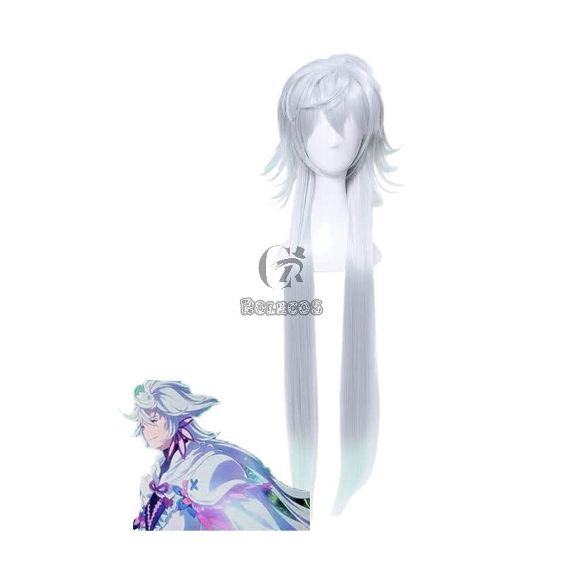 Fate Grand Order Merlin Silver Anime Cosplay Man Wigs