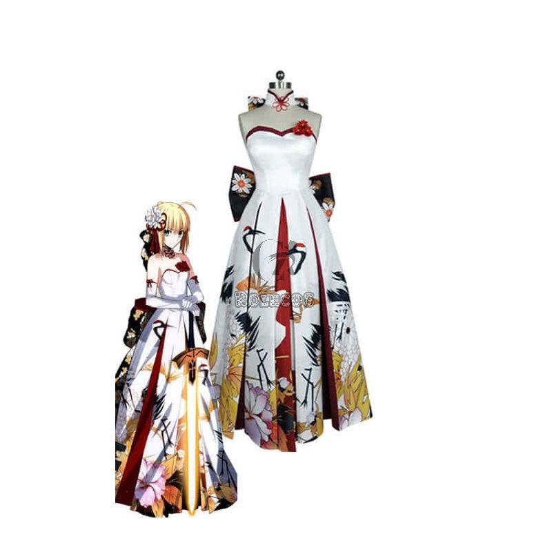 Fate/Stay Night Saber Artoria Pendragon Dress Cosplay Costumes