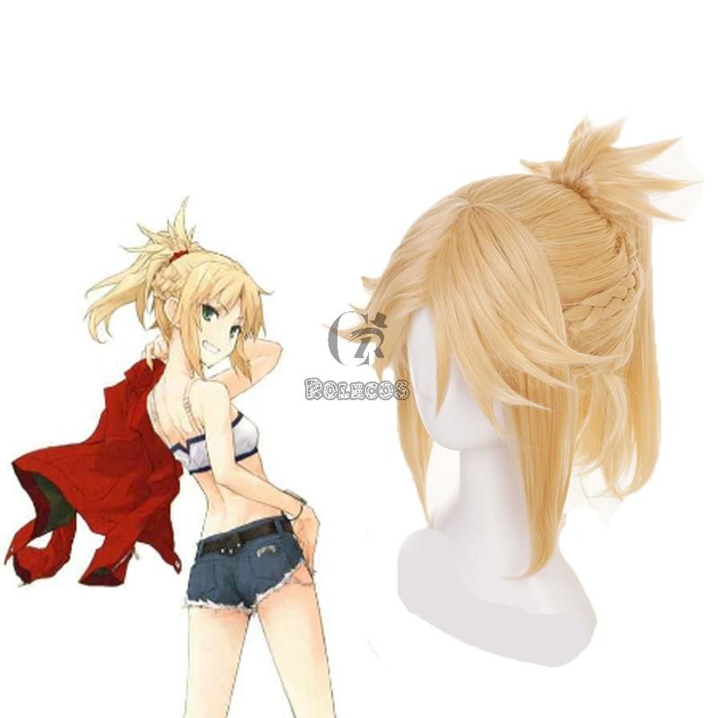 FateApocrypha FGO Saber Mordred Blonde Cosplay Wigs
