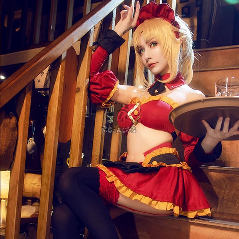 FateApocrypha FGO Saber Mordred Maid Cosplay Costume