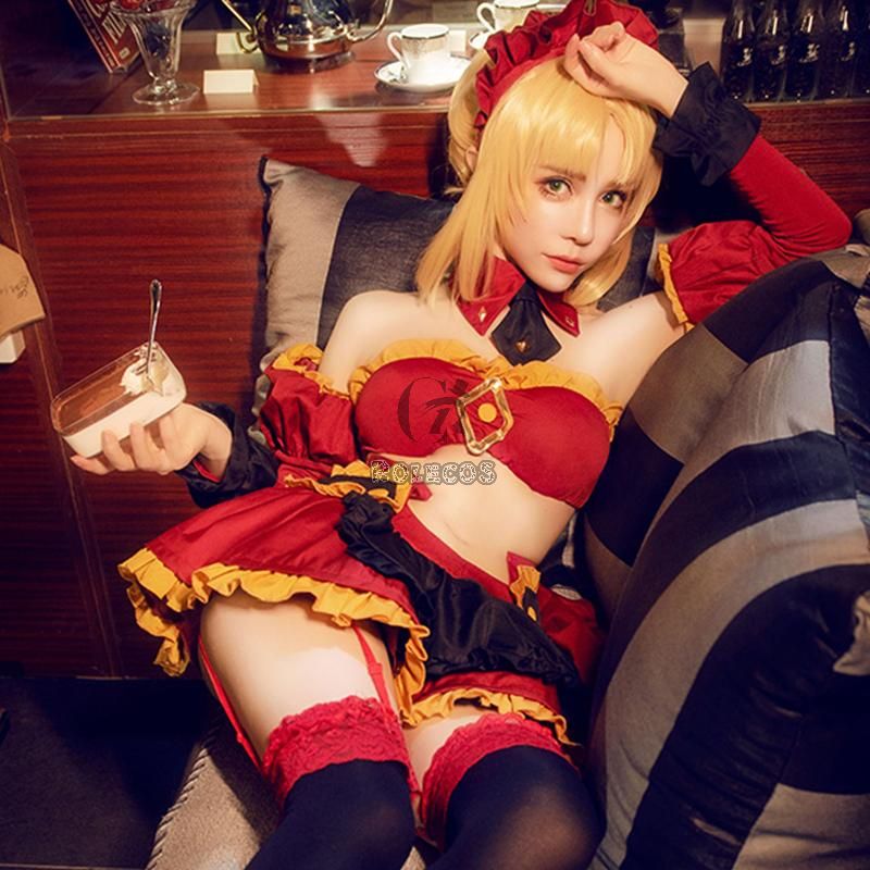 FateApocrypha FGO Saber Mordred Maid Cosplay Costume