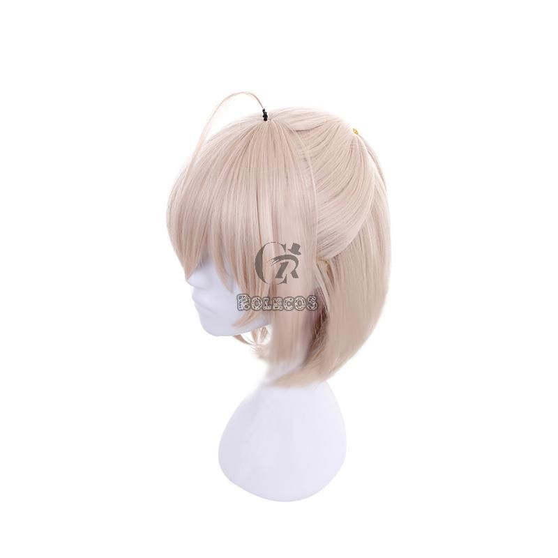 FateGrand Order Okita Souji Saber Blonde Medium Length Cosplay Wigs