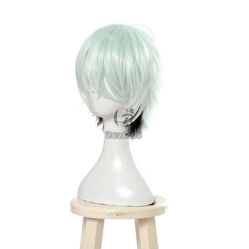 FateGrand Order Servant  Lang Lin Wang Mixed Color Short Straight Cosplay Wigs 