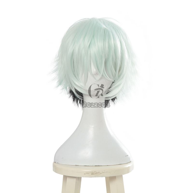 FateGrand Order Servant  Lang Lin Wang Mixed Color Short Straight Cosplay Wigs 