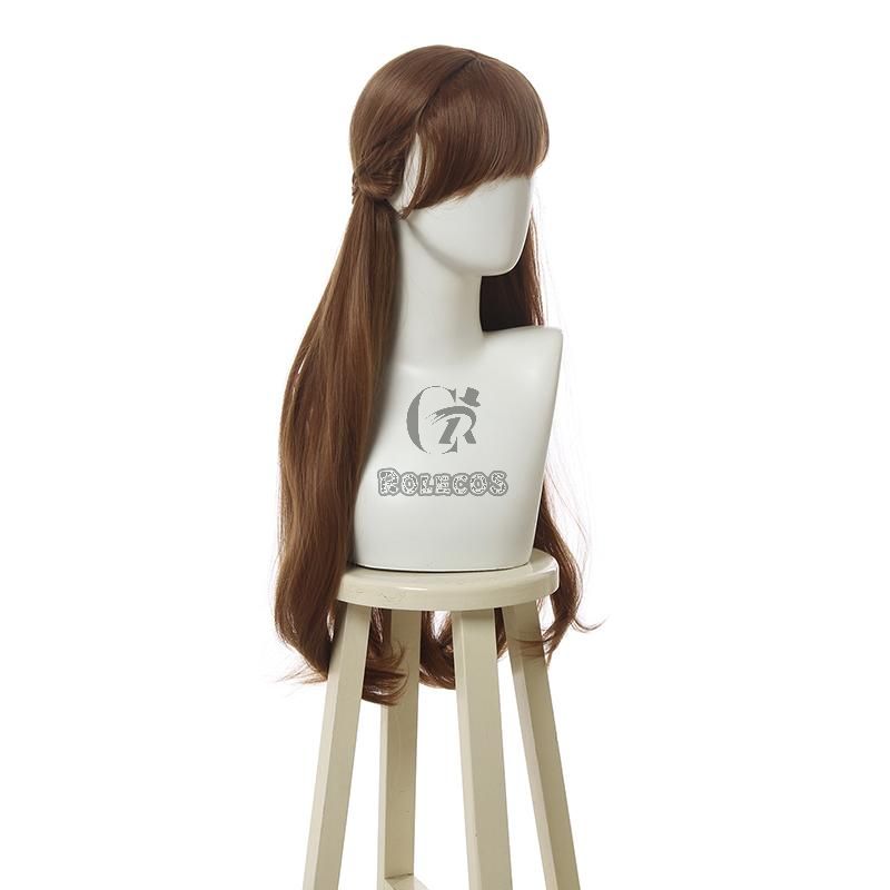 Film Anna Long Curly Brown Cosplay Wigs 