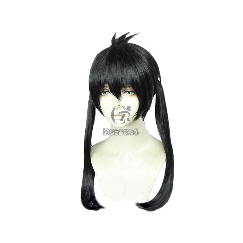Fire Force Kotatsu Tamaki  Black Long Dual horsetail Cosplay Wigs