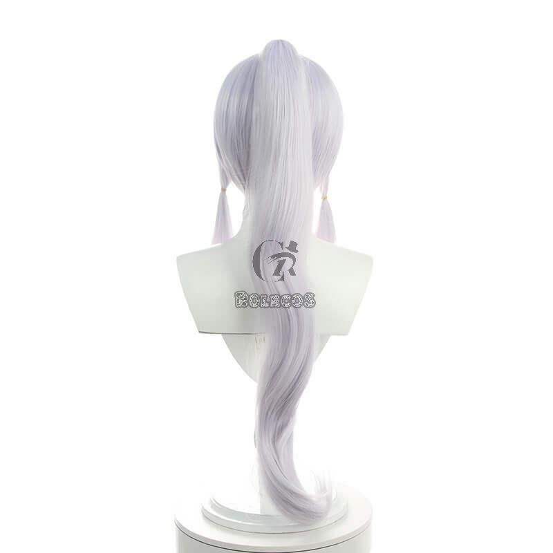 Game Genshin Impact Ayaka Gray Mixed Blue Long Ponytail Cosplay Wigs