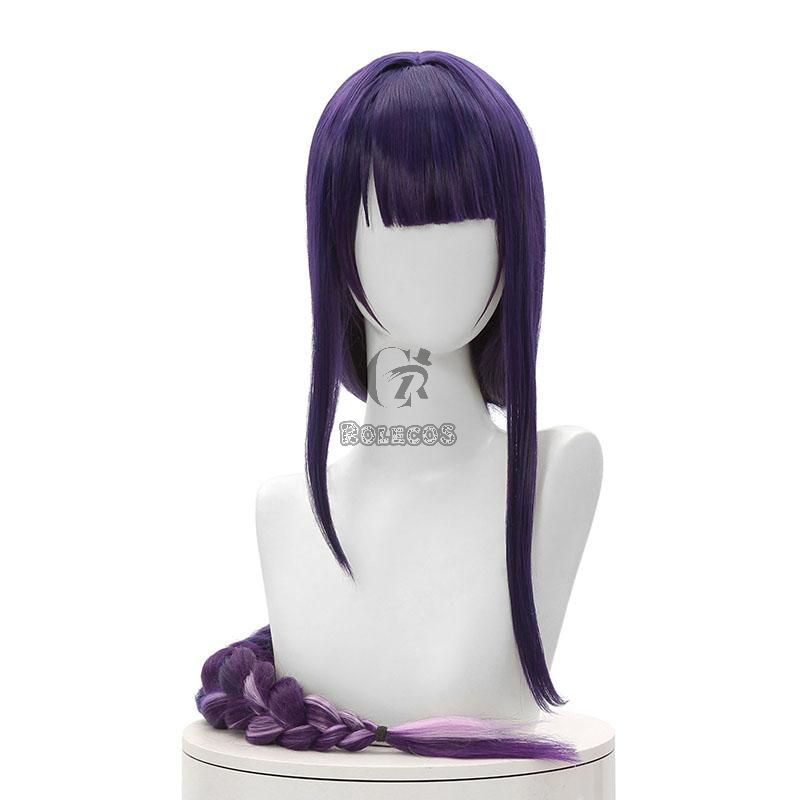 Game Genshin Impact Baal Purple Mided Color Long Cosplay Wigs