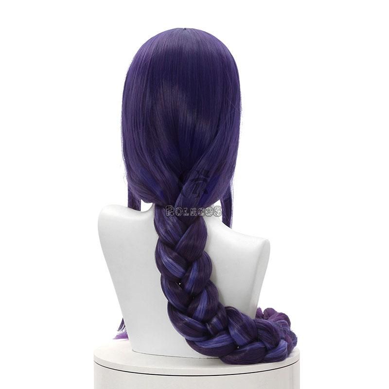 Game Genshin Impact Baal Purple Mided Color Long Cosplay Wigs