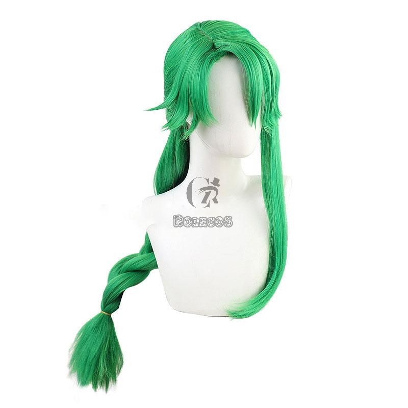 Game Genshin Impact Baizhu Green Weave Long Cosplay Wigs