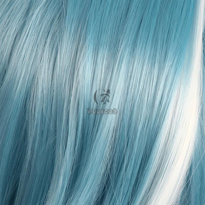 Game Genshin Impact Eula Blue Mixed White Cosplay Wigs