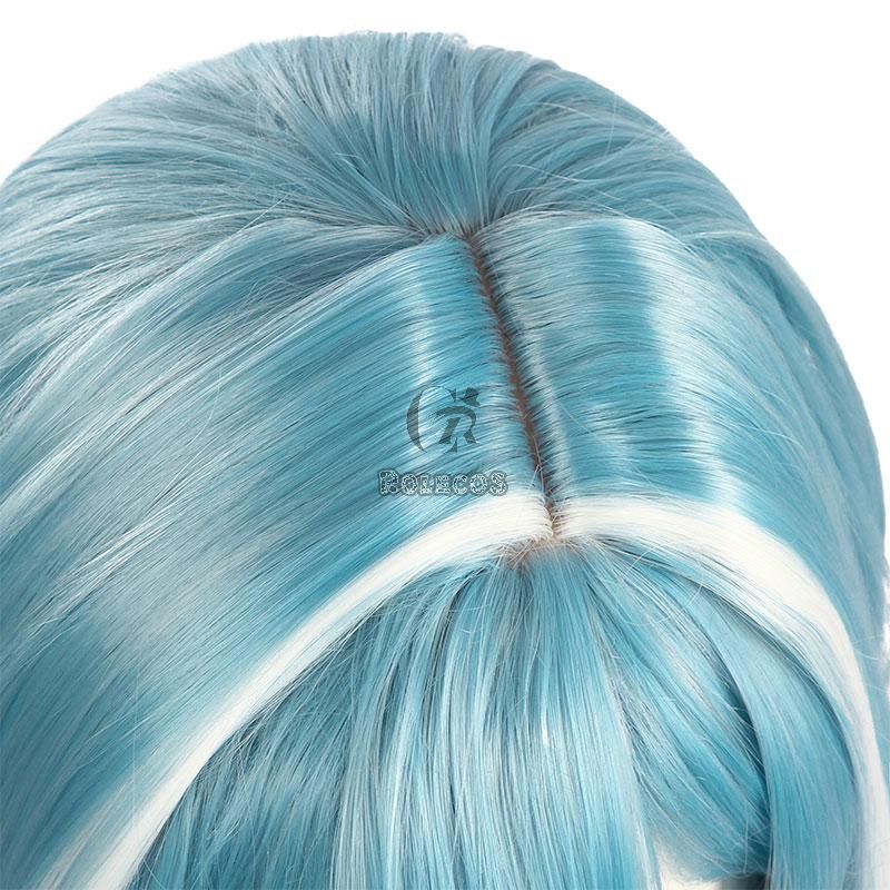 Game Genshin Impact Eula Blue Mixed White Cosplay Wigs