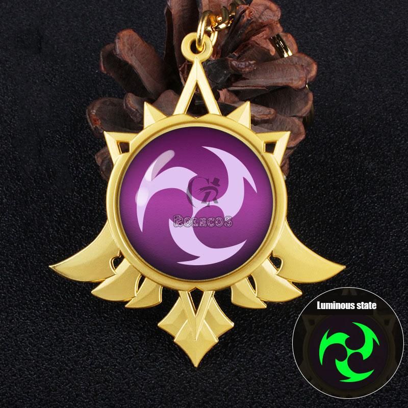 Game Genshin Impact  Eye of God Vision 14 Style Florescent Light Keychain 