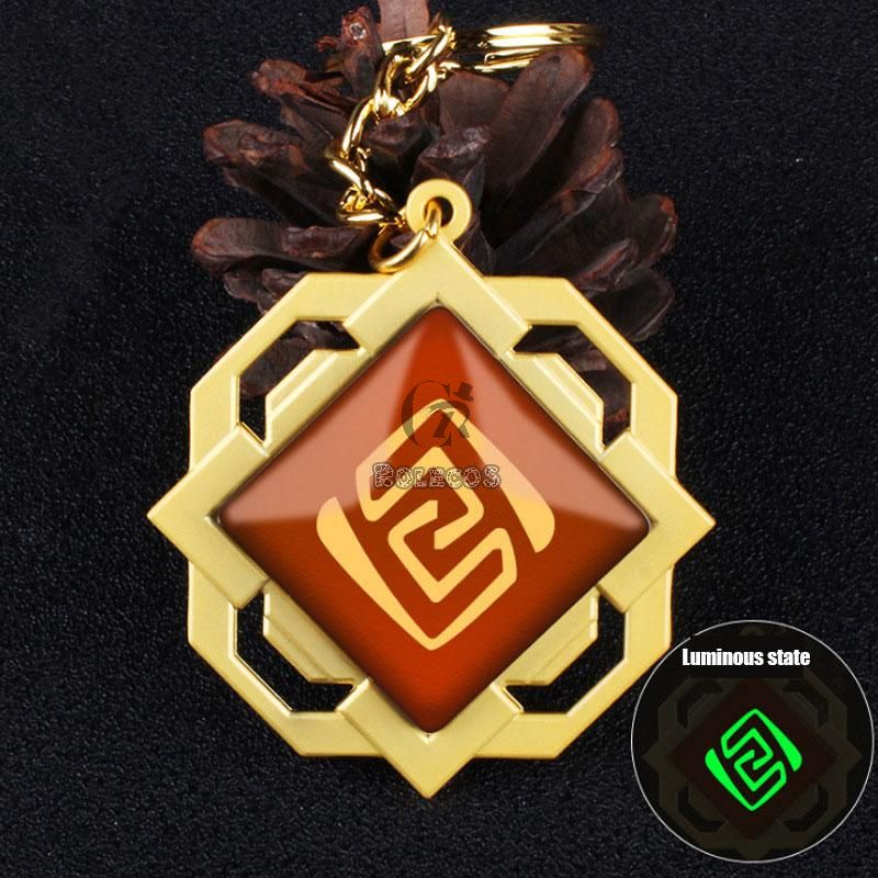 Game Genshin Impact  Eye of God Vision 14 Style Florescent Light Keychain 