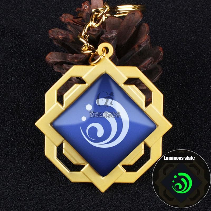 Game Genshin Impact  Eye of God Vision 14 Style Florescent Light Keychain 
