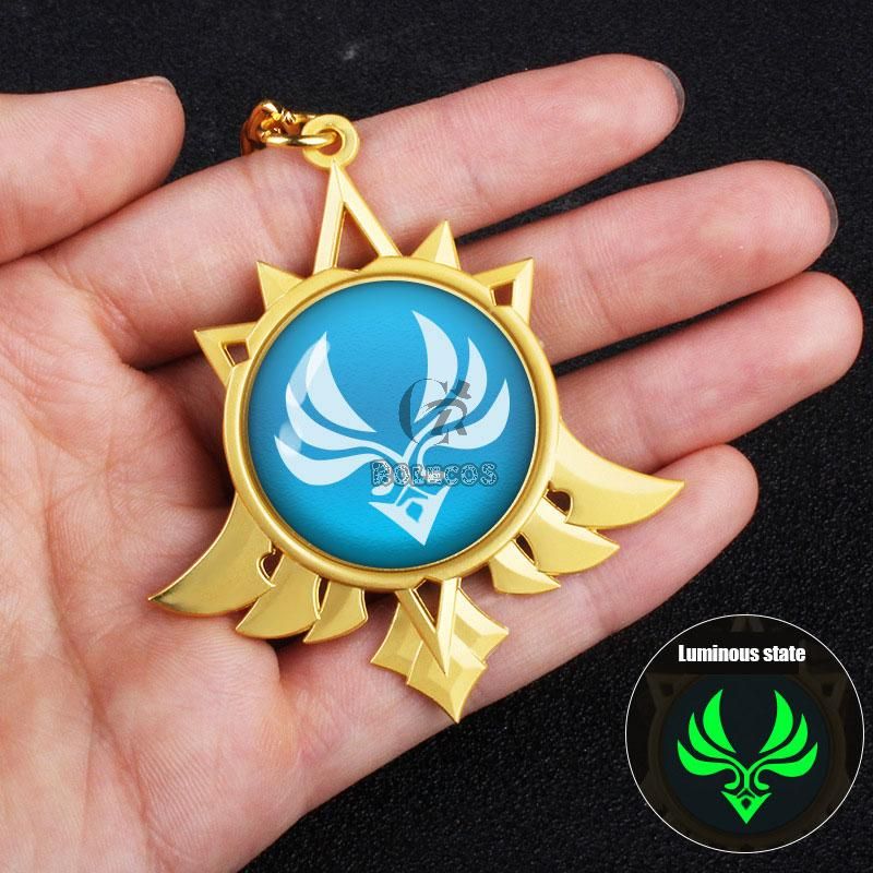 Game Genshin Impact  Eye of God Vision 14 Style Florescent Light Keychain 