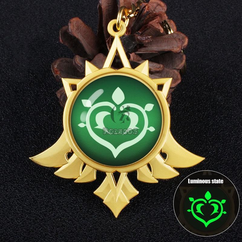 Game Genshin Impact  Eye of God Vision 14 Style Florescent Light Keychain 
