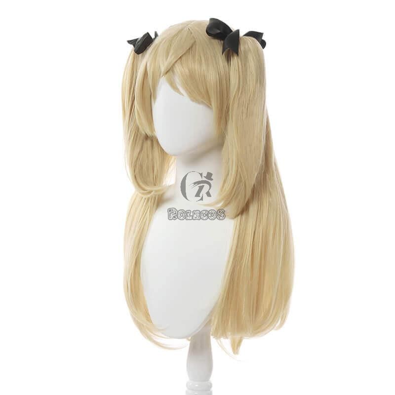 Game Genshin Impact Fischl Blonde Ponytail Cosplay Wigs