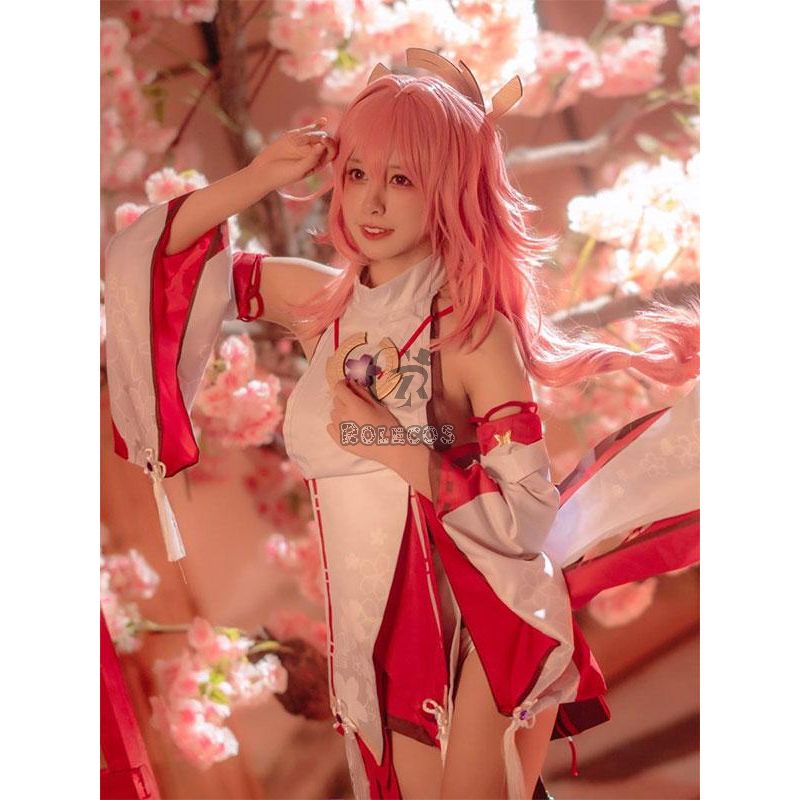Game Genshin Impact Guuji Yae Cosplay Costume