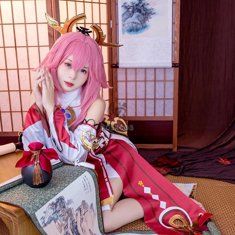 Game Genshin Impact Guuji Yae Cosplay Costume