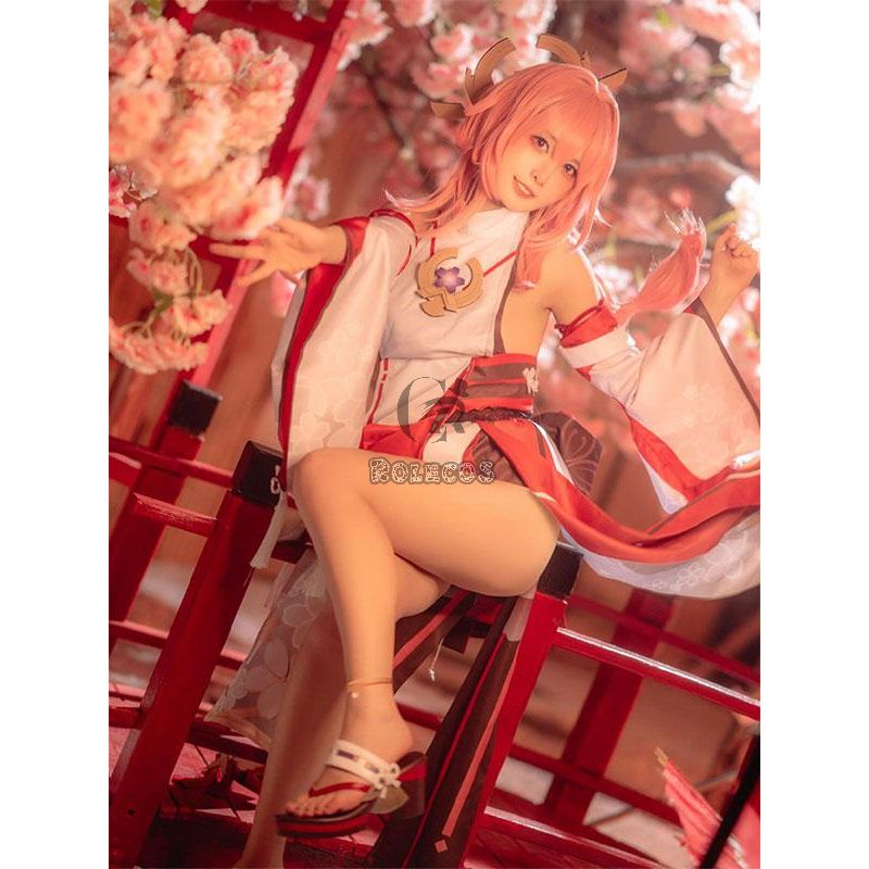 Game Genshin Impact Guuji Yae Cosplay Costume
