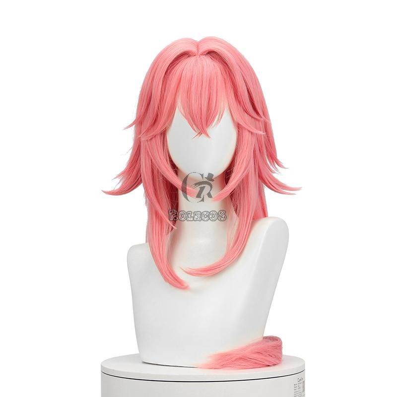 Game Genshin Impact Guuji Yae Pink Long Cosplay Wigs